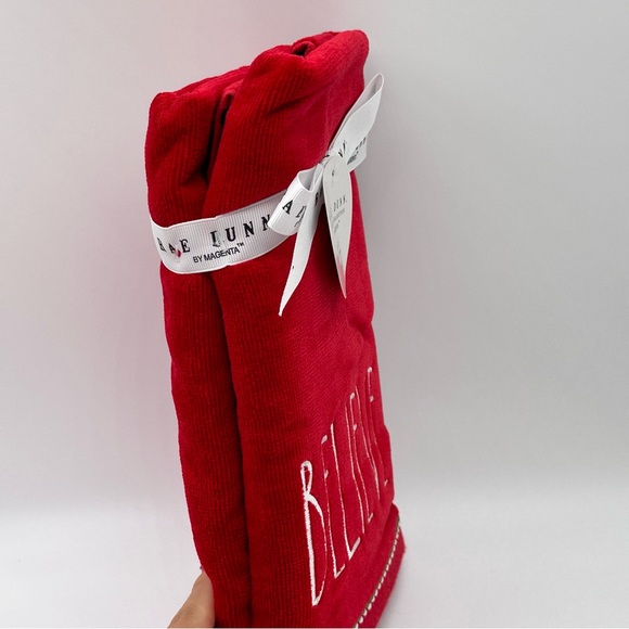Rae Dunn Set of 2 Holiday Christmas Hand Towels, (16" x 30") (BELIEVE) - Picture 3 of 5